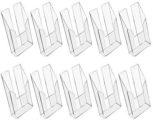 HMF 46841 Wand Prospekthalter aus Acryl | 10 Stück | DIN A6 Hochformat | Transparent