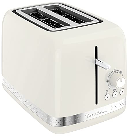 Moulinex LT300 Toaster Soleil, Tostapane, 7 livelli di doratura, Funzione arresto, scongelamento, riscaldamento, scomparti a larghezza variabile, accessorio pinze, Avorio
