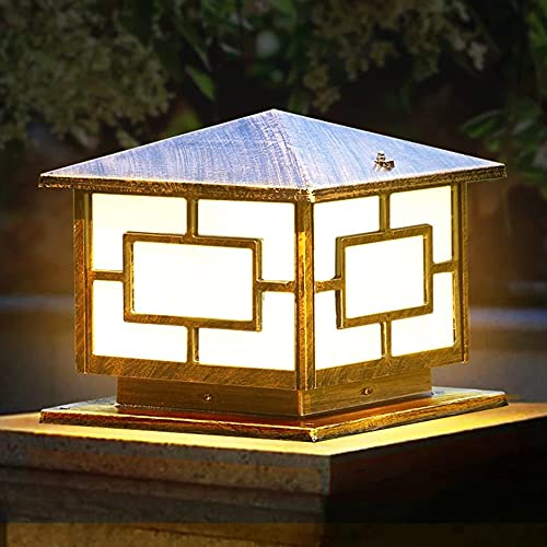 Bronze Farbe Aluminium Außenleuchte Retro/Vintage Gartenleuchte wasserdicht IP55 LED Wegeleuchte, Außentür Pfostenlampe,E27 Sockelleuchte Sicherheit Stigma Pollerleuchte ,Glühbirne nicht enthalten