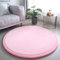 Loartee korallenrote Samtmatte Teppich Rund, als Krabbeldecke fürs Kind,2,5cm Dicker Kinderteppich,Zartes Rosa,180cm