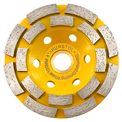 KURSTOL diamantschleifscheibe – schleiftopf 4/100mm zweireihige Winkelschleifer-Schleifscheibe zum Schneiden, Schleifen, Glätten, Formen von Beton, Marmor, Granit, Mauerwerk, Ziegel 7/8-5/8 Dorn