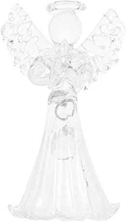 Beavorty Glass Angel Pendant for Christmas Tree Decorations Lovely Angel Design Adornment for Whispering Theme Random Style