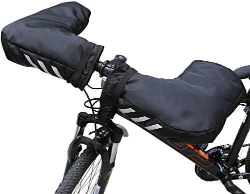 Flueyer Bike Handlebar Mittens Gloves Waterproof Winter Bike Mittens Gloves Warm Hand Warmers for Cycling Bicycle Bar Warmer Covers