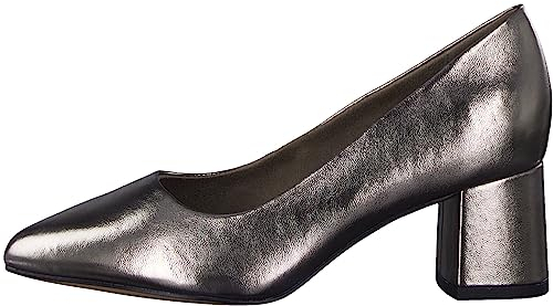 Jana Damen Pumps Elegant Spitz Weite H Mehrweite, Silber (Pewter), 38 EU
