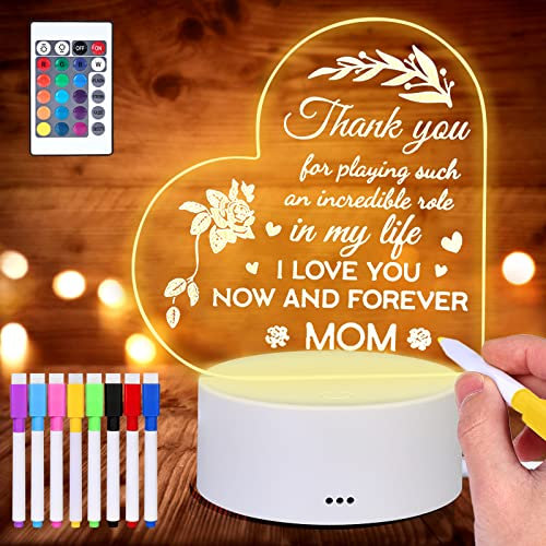 Herzform Acryl Nachtlicht, LED Geschenke für Mama, Geburtstagsgeschenk für Mama, Muttertagsgeschenke für Mama LED Lampe Nachtlicht Personalisierte, Romantische Heimdekoration Für Schlafzimmer