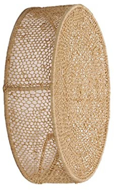 Bohome Living - Applique Murale Ronde en Raphia Tressé, Applique Luminaire Naturelle Bohème Chic (35 x 10cm)