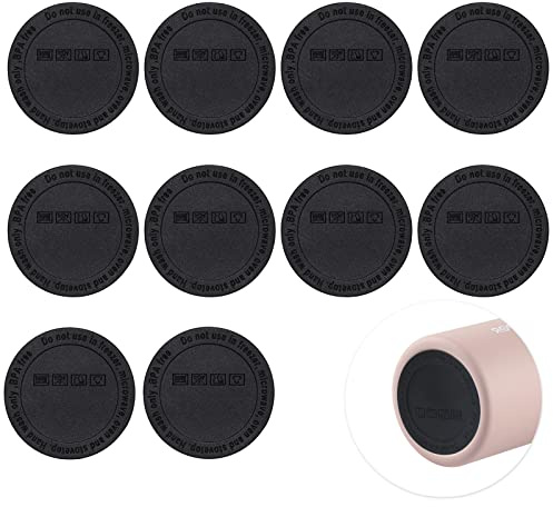 HOYDATE Rubber Bottoms for Sublimation Tumblers,Protective Anti-Slip Silicone Bottoms with Adhesive for Skinny Tumblers, Thermal Bottle,Mason Jars (56mmX10Pcs)