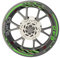 Confezione completa di adesivi adesivi adesivi per cerchi per moto KTM 640 Duke qualità Premium (adesivi per 2 cerchioni) (verde neon)