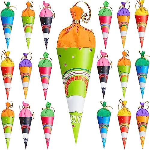 ANROI18er Pack Geschwister Schultüten - 25 cm Zuckerhut mit Namen, Geschenkverpackung für Jungen und Mädchen