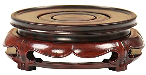 CLoxks Bonsai-Basis aus Holz Hölzerne Vase Base Vintage Circular Holzvase Aquarium Tischlampe Teekannenbasis drehbare Dekoration-Anzeige-Standbatterie 2.2in Holzsockel Massivholz Bonsai (Size : A4)