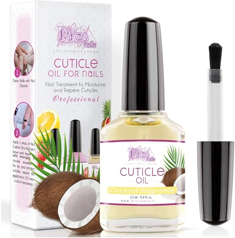 Cuticle Oil for Nails Professiona Nail Treatment 12 ml - 0,4 Fl. oz - Coconut Fragrance - Moisturizing and Regenerating Oil for Cuticles, Gives Relief and Freshness to Dry and Irritated Skin