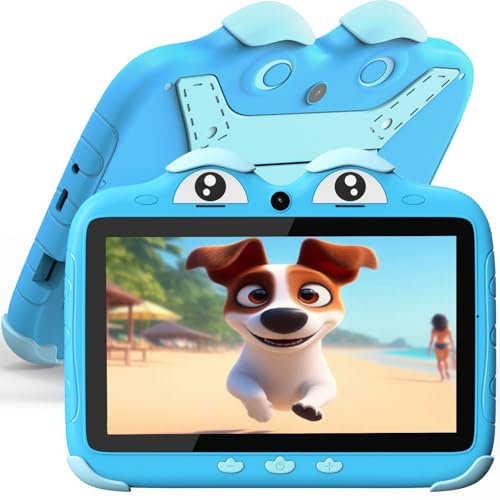 Kids Tablet for Kids 3-7 7'' Toddler Tablet for Toddlers Android Kids Tablets 32G Tablets for Kids WiFi Children's Tablet with Parental Control Shockproof Case Support YouTube Netflix (Blue)