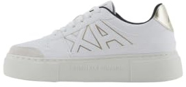 Armani Exchange Women Kurt, Low Cut, Platform Sole, Colour Contrasts Sneaker White 39.5