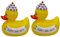 MIJOMA 2er Set Badeenten Badewannenspielzeug, Handbemalt & Latexfrei, Perfekt für Partys, Geburtstage, Weihnachten, Baby-Partys & Mehr – Tolle Badezimmerdekoration, 8 cm Hoch (Happy Birthday)