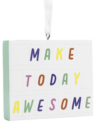 Hallmark Marquee Board Hanging Christmas Ornament, Red, Retro, 2.5 x 2.13 x 0.38 inches