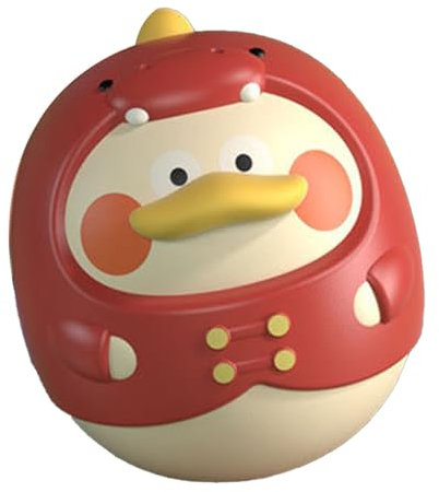 Schwankendes Wackelspielzeug, Frühpädagogisch Sicheres Bauchzeit-Wobblerspielzeug in Tierform für Kleinkinder Zum Babyschlafen (Rot)