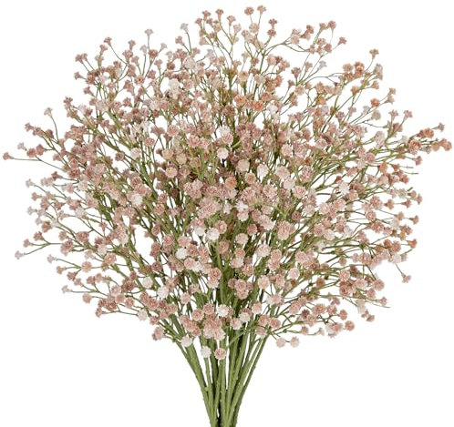10 Stück Künstliches Schleierkraut Kunstblumen Wie Echt Gypsophila Blumenstrauß Dekorative Künstliches Blumen für Blumengesteck Hochzeit Party Dekoration