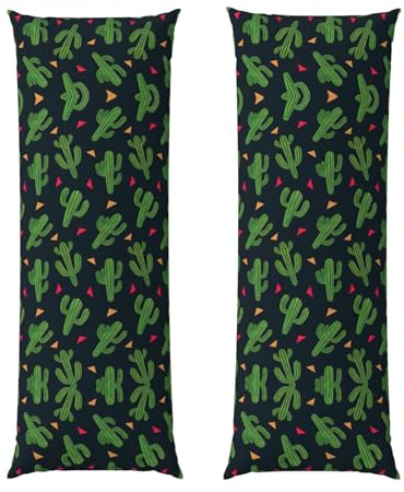 WURTON Kissenbezug mit Kaktus-Kunstdruck, langer Körper, mit verstecktem Reißverschluss, für Erwachsene, Damen, Herren, 50,8 x 137,2 cm
