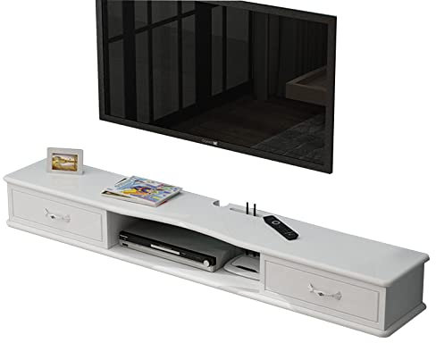 KAYEF Wandmontiertes TV-Gerät, schwebendes TV-Regal, 39,3/47,2/55,1 Zoll, wandmontierter TV-Ständer, schwimmendes Medienregal, TV-Konsoleneinheit, Wand-TV-Schrank, Aufbewahrungsregale, Möbel mit 2