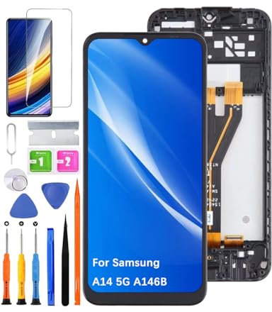 HLYGZX Écran pour Samsung Galaxy A14 5G A146B A146M Écran LCD de Rechange Assemblée réparation Kit (Noir avec Cadre,Non pour A146P)