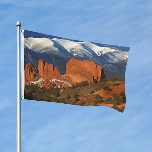 Flagge, 90 x 152 cm, für den Außenbereich, Hausflagge, Gartenbanner, Hecht, Peak, Colorado, Partyflagge für jedes Wetter, drinnen und draußen
