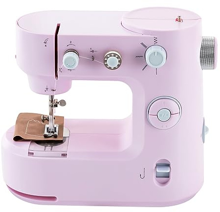 Nähmaschine, Anfänger, elektrisch, Sewing Maschine, tragbar, zwei Modi, kleine Nähmaschinen mit LED-Beleuchtung, geeignet für Zuhause, Fabrik oder Geschäft (Rosa)