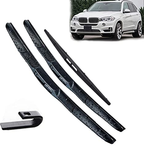 , Für BMW X5 F15 2013–2018 Scheibenwischer vorne und hinten. Heckscheibenwischerblätter-Set, Windschutzscheibe, 24 Zoll 20 12