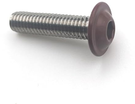 Vis à métaux M6x25 mm RAL 8012 brun rouge tête bombée six pans creux à embase Inox A2 par 25