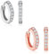 KOQAIIZ Sterling Silber Creolen mit Zirkonia, Huggie Creolen, Damen Ohrringe (Weißgold/Rosegold)
