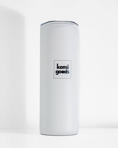 KEMI GOODS Mug Isotherme avec Paille 600ml | Maintient Froid pendant 24h | Gourde Isotherme Sans BPA | Gourde Inox Réutilisable