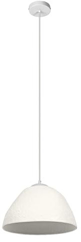 LEDVANCE weiße Dekor Kamelglocke Metall- und Pappmaché-Hängelampe, E27, 375 mm Durchmesser, Lampenschirm aus recyceltem Material, nachhaltig dank austauschbarer Lichtquelle, einfache Installation