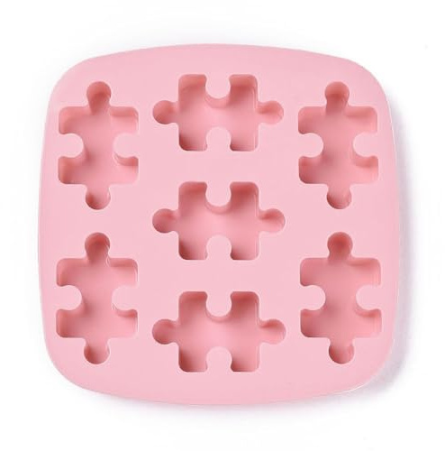 KitBeads 2 x rosa Puzzleteil-Fondant-Form, 3D-Puzzle-Silikonformen, handgefertigte Puzzle-Formen für DIY-Seife, Schlüsselanhänger, Basteln, Dekoration
