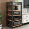 LYXWGRZD 5-stufiger Audio Rack HiFi Regal, Phonoschrank mit verstellbaren Regalen, Record Player Stand mit offenem Stauraum, HiFi Rack for Wohn-, Gaming- und Aufnahmeraum(Wood Color)