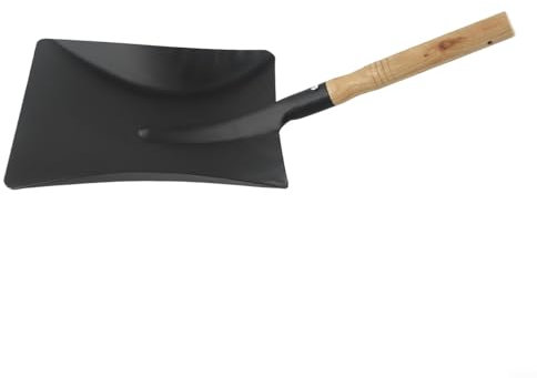 Feegow Pelle à charbon – Ensemble pelle à charbon et brosse en fer robuste de 40 cm, pelle à poussière pour cendres de jardin ou pelle à charbon pour l'aménagement paysager et le jardinage (L)