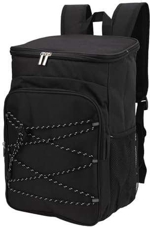 Kühlrucksack, Picknicktasche, Thermo Rucksack mit Zwei 10 Zoll hohe Seitentaschen, Rucksack mit Kühlfach für Männer Frauen zum Camping, BBQ, Wandern, Arbeiten und Familienausflüge