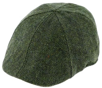 fiebig Flatcap aus Wolle | 6-Panel Cap mit elastischem Verschluss (57-M, olivgrün)
