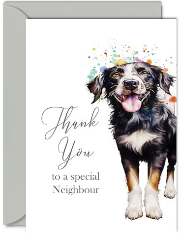 Giftzie Dankeskarte für Nachbarn – Party-Hund, 12,7 x 17,8 cm, Dankeskarten für Nachbarn von Freund Familie, herzliche Wertschätzungskarte