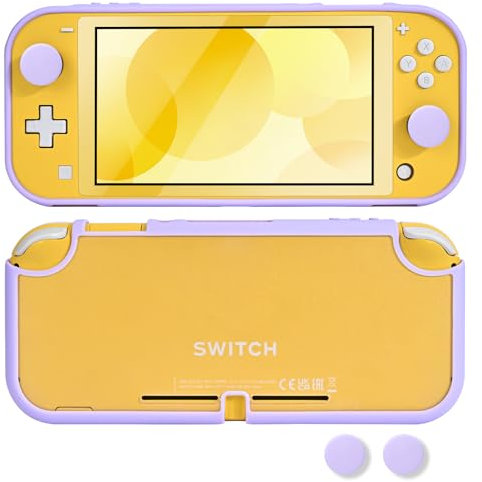 DLseego Custodia per Switch Lite, AntiGraffio Smerigliato Traslucido Bianco Protettivo Shell Cover PC Antiurto Custodia Protettiva con 2 Copri Levette Analogiche,Viola