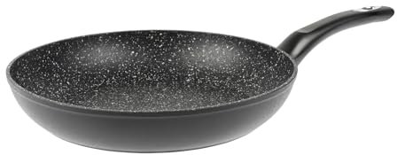Crealys 529425 Poêle Gamme GRANITY Ø30 cm en aluminium forgé noir - Revêtement intérieur effet pierre anti-adhérent sans PFOA - tous feux dont induction