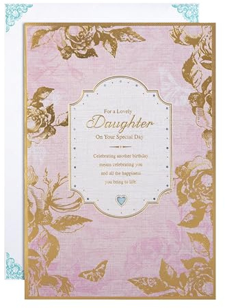 Hallmark Birthday Card for Daughter - Intricate Traditional Floral Design