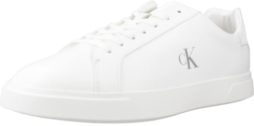 Calvin Klein Women’s Low Pro Leather Cupsole Trainers, White (Triple Bright White), 6