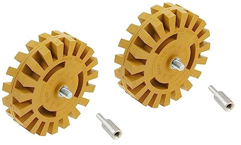 NUOBESTY 2 Sets Pneumatic Degumming Wheels Car Glue Removers Grinding Tools Rubber Eraser Wheel for Tar Remover