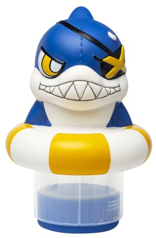 Pool-Chlorinator Floater, Shark-Shaped Chlorine Dispenser, schwimmende Tablet-Halterung für 3-Zoll-Tabs, 4 Chlor-Tabletten, ideal für Schwimmbäder, Spas, Ponds & Wassertanks