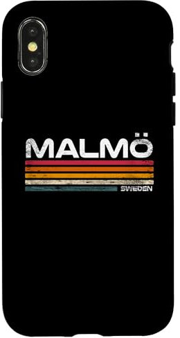 Retro Malmö Schweden Bekleidung Schwedenstadt Hülle für iPhone X/XS