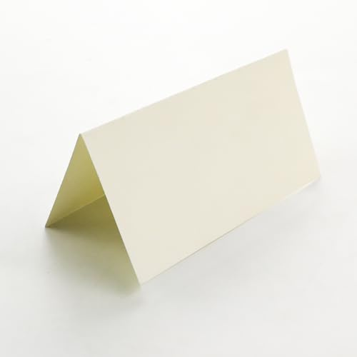 100 Pcs Ivory Name Place Cards | Blank Folded Table Place Card for Party, Wedding | Name Cards for Table Setting | 10x10cm