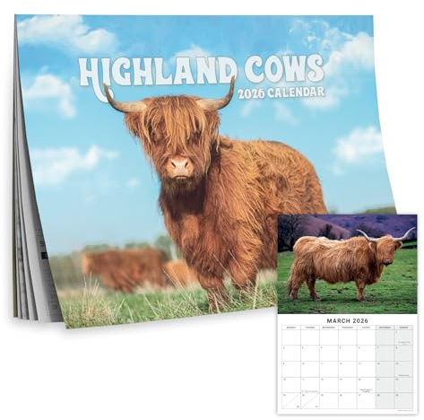 Kalender 2026 Highland Cow Kalender Wand Monatsplaner Familie Home Organizer