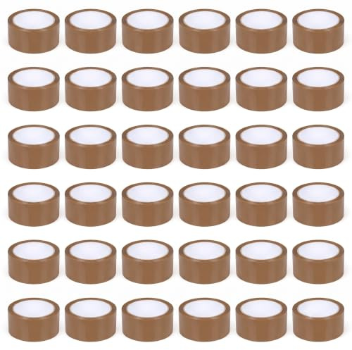 PAKICO Packband 36 Rollen Verpackungsbänder für Pakete, Kisten, Versand, Klebeband, Paketklebeband zum Verpacken von Paketen und Versandschachteln, Braun