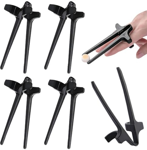 4-Teiliges Fingerstäbchen für Gamer,Essstäbchen Hilfe,Finger Chopsticks Gadgets,für Snack Essen Gaming,Fingerzange Snacks Ess Finger-Essstäbchenfingerclip,Fingerclip Schwarz