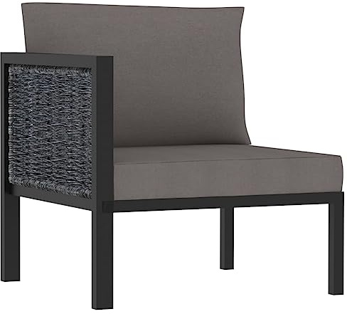 Owoxanthellate Eckteil rechts Anthrazit 68x68x64 cm mit Polyester-Sitzpolstern, modulares Lounge Sofa für Garten Balkon Wintergarten und Wohnzimmer, Robustes Poly-Rattan für Indoor Outdoor