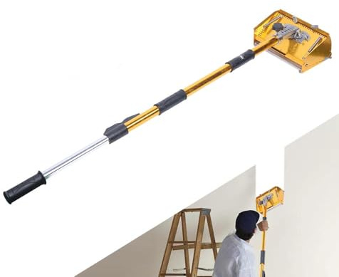 Kit d’outils de Finition pour Cloison Sèche, avec Poignée Réglable de 100 à 150 cm, Boîte Plate de 25 cm, Truelle, Rouleau d'angle